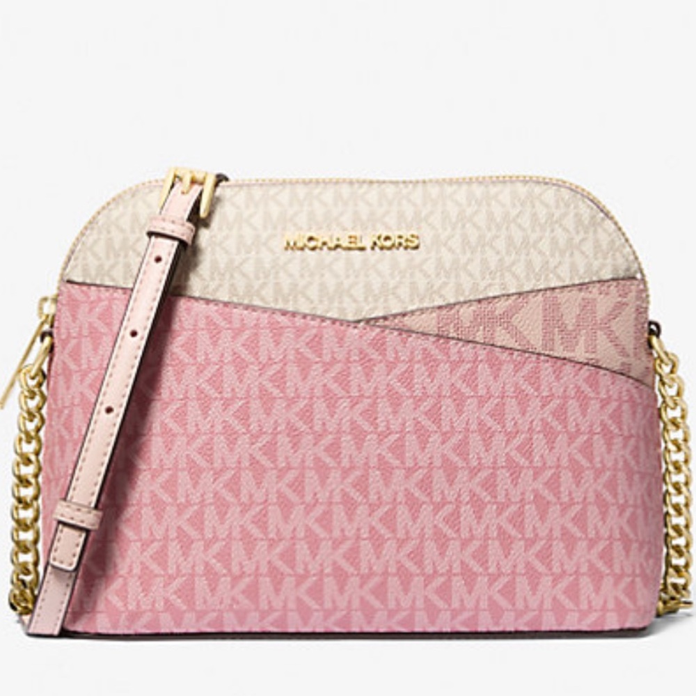 🌷 Michael Kors Jet Set Travel Medium Color-Block Signature Logo Crossbody Bag 🌷 - Picture 14 of 16